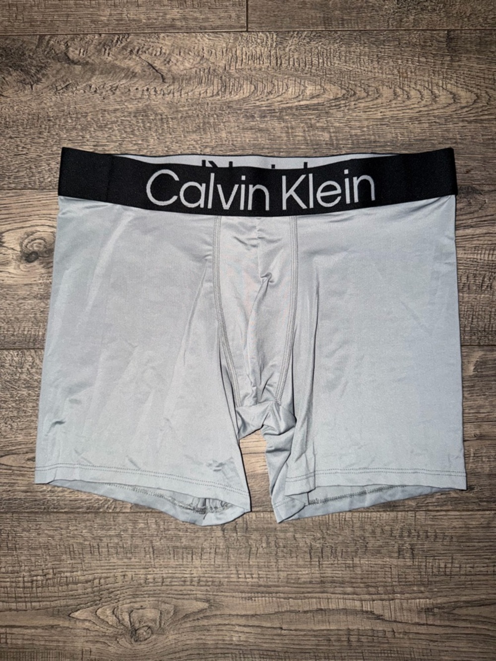 Calvin Klein Light Gray Boxer Briefs with Black Branded Waistband